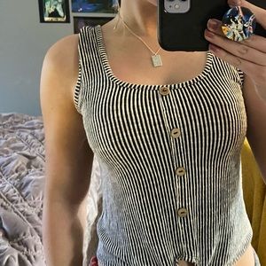 Cropped striped tank top